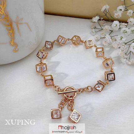 خرید و قیمت دستبند دخترانه برند ژوپینگ XUPING قفل T آبکاری طلا کد D630 از حجره