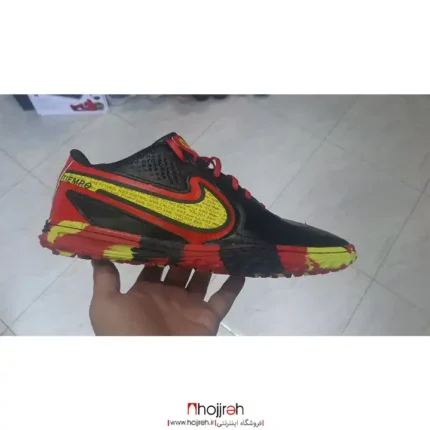 خرید و قیمت کفش فوتبال استوک ریز نایک NIKE مشکی قرمز کد VM1579 از حجره