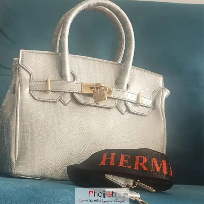 قیمت و خرید کیف چرم‌ زنانه نقره ای مدل‌ هرمس HERMES کد HK149 از حجره