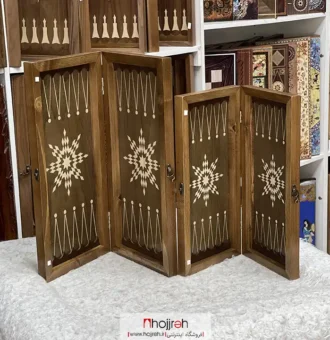 قیمت و خرید تخته‌ نرد و شطرنج چوب نراد سایز ۵۰ و سایز ۴۰ کد TNS642 از حجره
