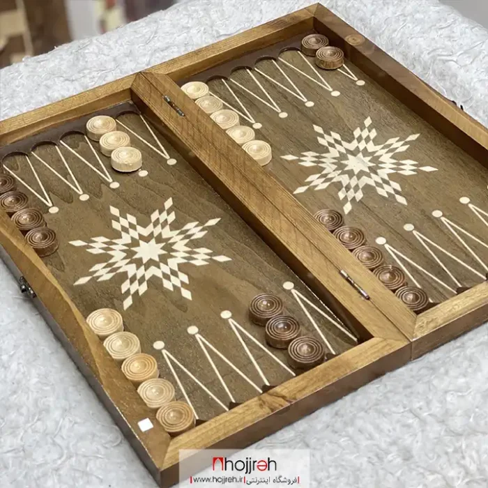 قیمت و خرید تخته‌ نرد و شطرنج چوب نراد سایز ۵۰ و سایز ۴۰ کد TNS642 از حجره