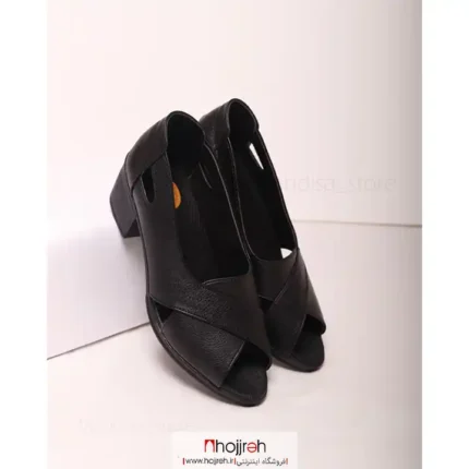 خرید و قیمت کفش طبی چرم زنانه طرح لاله مشکی کد MH1106 از حجره