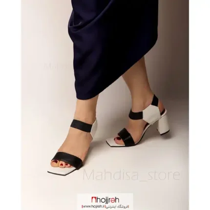 خرید و قیمت کفش مجلسی چرم تابستانه مشکی سفید کد MH1107 از حجره