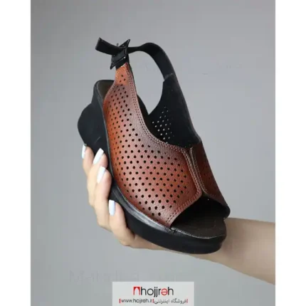 خرید و قیمت صندل لژ دار طبی زنانه طرح سوزنی عسلی کد MH1121 از حجره