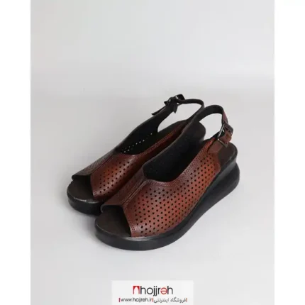 خرید و قیمت صندل لژ دار طبی زنانه طرح سوزنی عسلی کد MH1121 از حجره