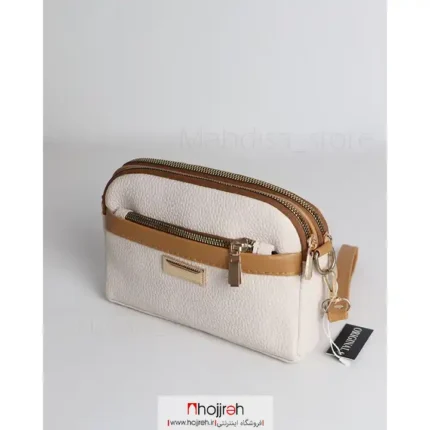 خرید و قیمت کیف یک طرفه چرم کرم کد MH1123 از حجره