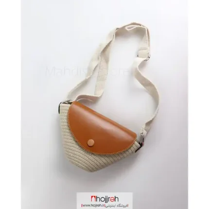 خرید و قیمت کیف یک طرفه کنفی و چرم عسلی کد MH1124 از حجره