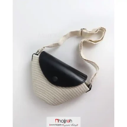 خرید و قیمت کیف یک طرفه کنفی و چرم مشکی کد MH1124 از حجره