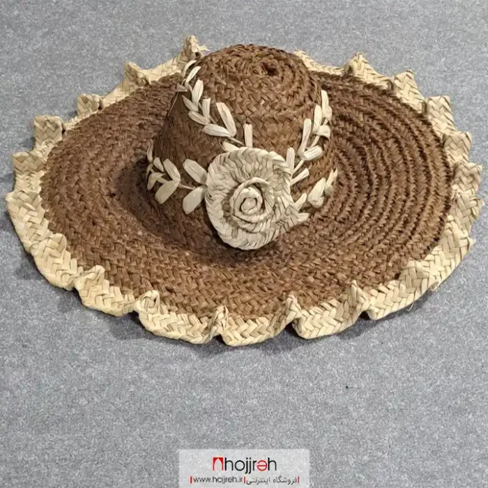 خرید و قیمت کلاه حصیری قهوه ای گل دار کد SNV155 از حجره