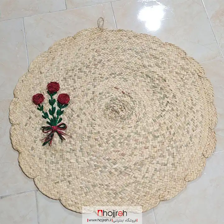 SNV167 قیمت و خرید سفره حصیری گل دار 80 سانت کد SNV167 از حجره