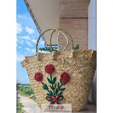 قیمت و خرید ساک حصیری گل دار بزرگ کد SNV169 از حجره