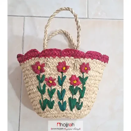 قیمت و خرید ساک حصیری گل دار بچگانه کد SNV173 از حجره