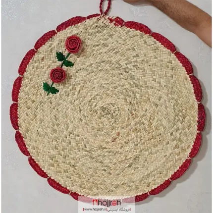 قیمت و خرید سفره حصیری گل دار 80 سانتی کد SNV175 از حجره