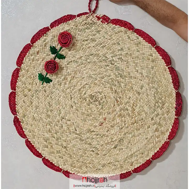 SNV175 قیمت و خرید سفره حصیری گل دار 80 سانتی کد SNV175 از حجره