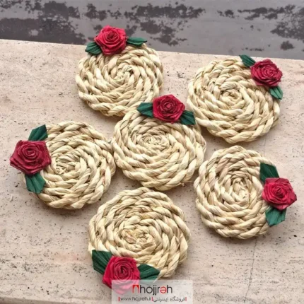 قیمت و خرید زیر لیوانی حصیری گل دار کد SNV176 از حجره