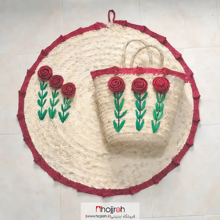 SNV179 قیمت و خرید ست ساک و سفره حصیری گل دار کد SNV179 از حجره