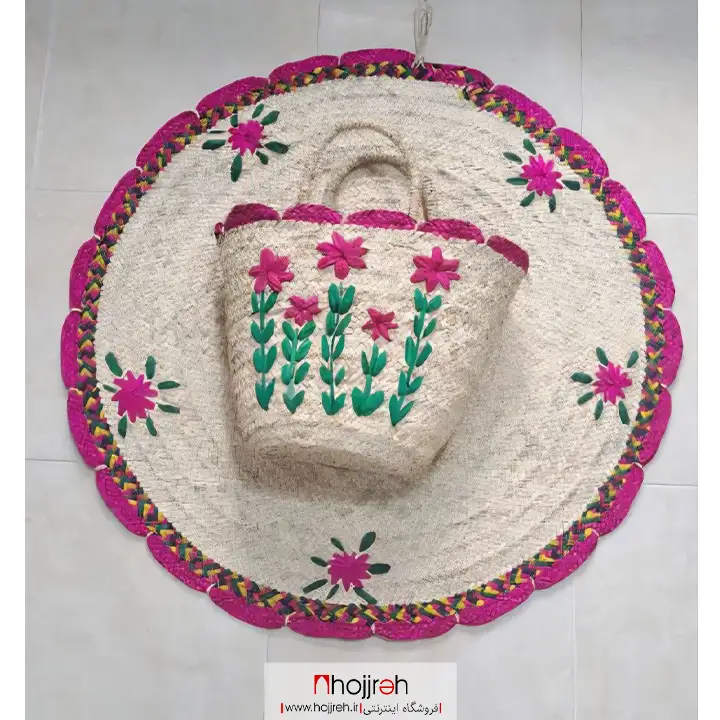 SNV181 قیمت و خرید ست ساک و سفره حصیری گل دار کد SNV181 از حجره