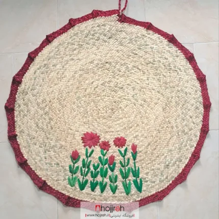 قیمت و خرید سفره حصیری گل دار 80 سانتی کد SNV184 از حجره