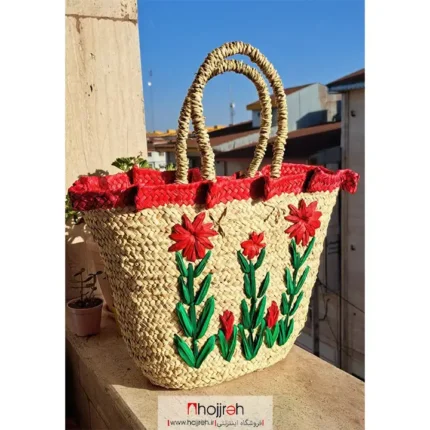 قیمت و خرید ساک حصیری گل دار کد SNV185 از حجره